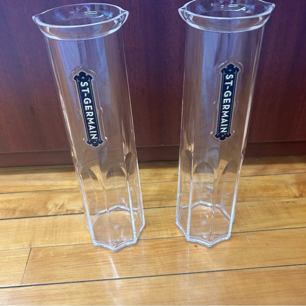 St Germain Cocktail Mixing Pitcher Decanter Carafe 1 Liter Hard Plastic Lot of 2